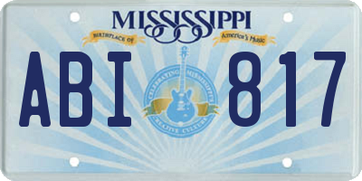 MS license plate ABI817