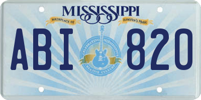 MS license plate ABI820