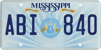 MS license plate ABI840