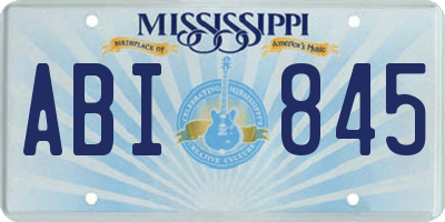 MS license plate ABI845