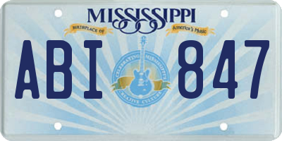 MS license plate ABI847