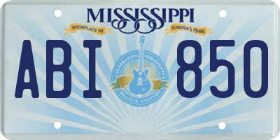 MS license plate ABI850