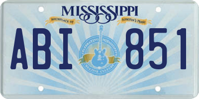 MS license plate ABI851