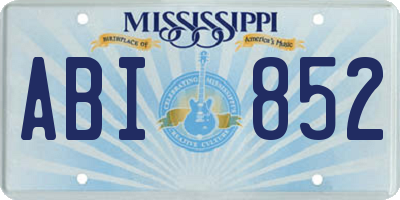 MS license plate ABI852