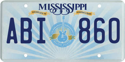 MS license plate ABI860