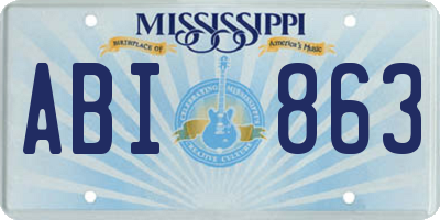 MS license plate ABI863
