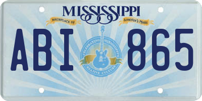 MS license plate ABI865