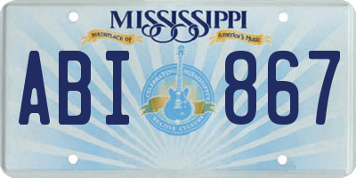 MS license plate ABI867
