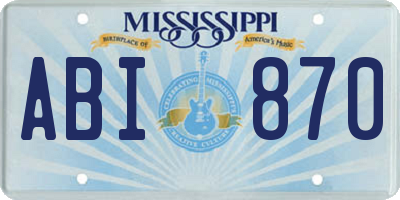 MS license plate ABI870