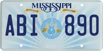 MS license plate ABI890