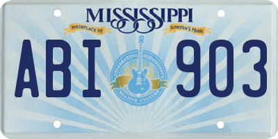 MS license plate ABI903