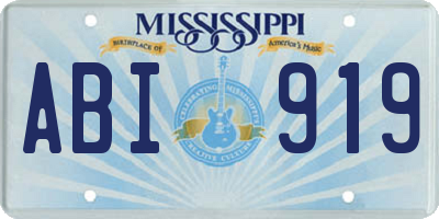 MS license plate ABI919