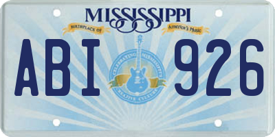 MS license plate ABI926