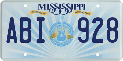 MS license plate ABI928