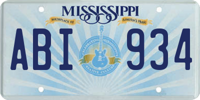 MS license plate ABI934