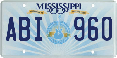 MS license plate ABI960