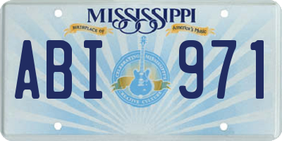 MS license plate ABI971