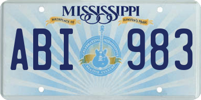MS license plate ABI983