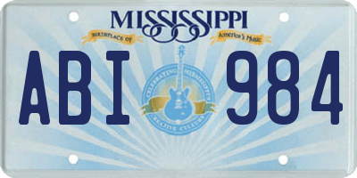 MS license plate ABI984