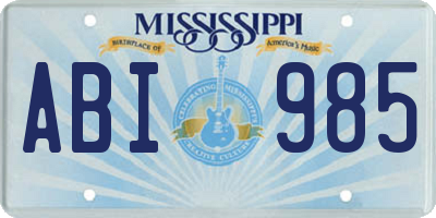 MS license plate ABI985