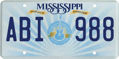 MS license plate ABI988