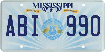 MS license plate ABI990