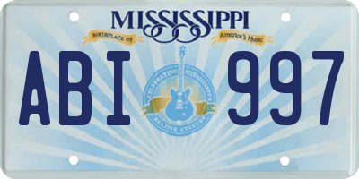 MS license plate ABI997