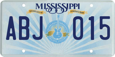 MS license plate ABJ015