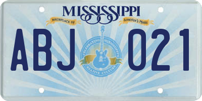 MS license plate ABJ021