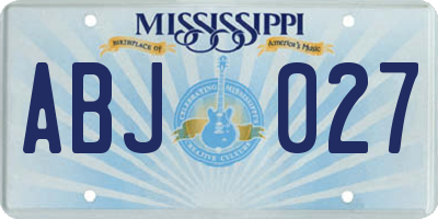 MS license plate ABJ027