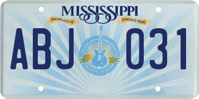 MS license plate ABJ031