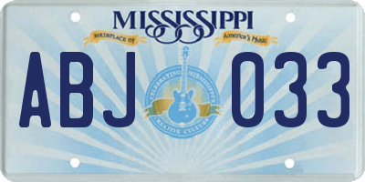 MS license plate ABJ033