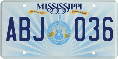 MS license plate ABJ036