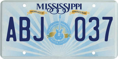 MS license plate ABJ037