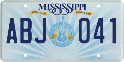 MS license plate ABJ041