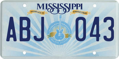 MS license plate ABJ043