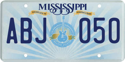 MS license plate ABJ050