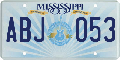 MS license plate ABJ053