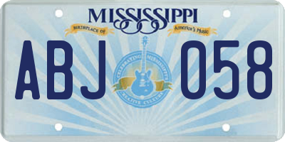 MS license plate ABJ058