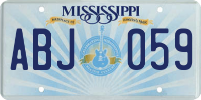 MS license plate ABJ059