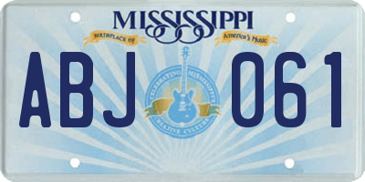 MS license plate ABJ061