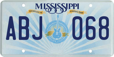 MS license plate ABJ068