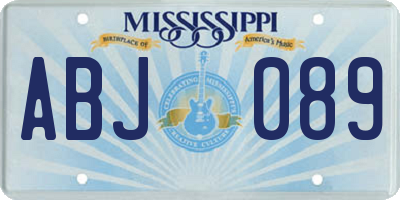 MS license plate ABJ089