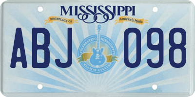 MS license plate ABJ098