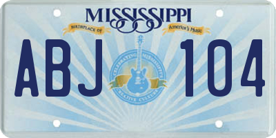 MS license plate ABJ104