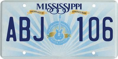 MS license plate ABJ106