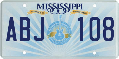 MS license plate ABJ108