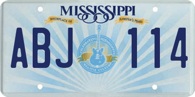 MS license plate ABJ114