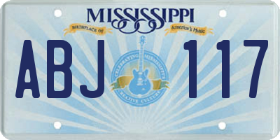 MS license plate ABJ117