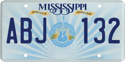 MS license plate ABJ132